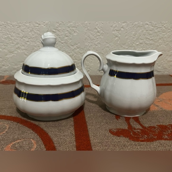 VTG MZ karlsbader porzellan sugar bowl & creamer - Picture 2 of 7